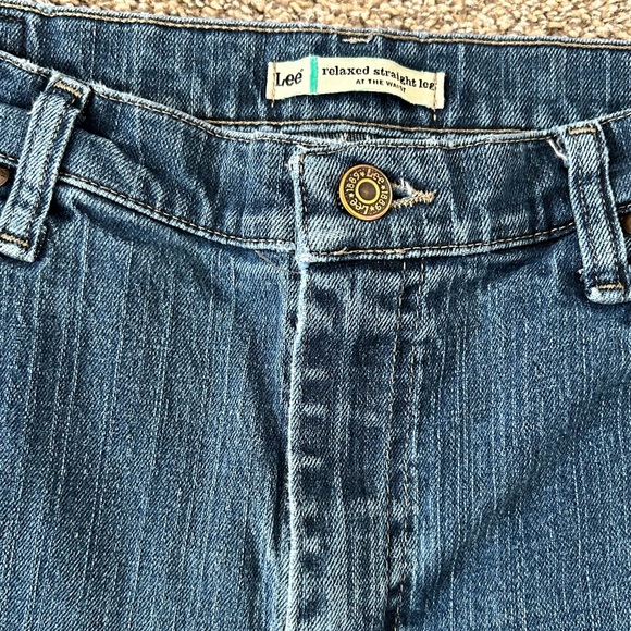 LEE RELAXED STRAIGHT LEG AT THE WAIST BLUE DENIM JEANS SIZE 12 M WOMENS - Picture 2 of 9
